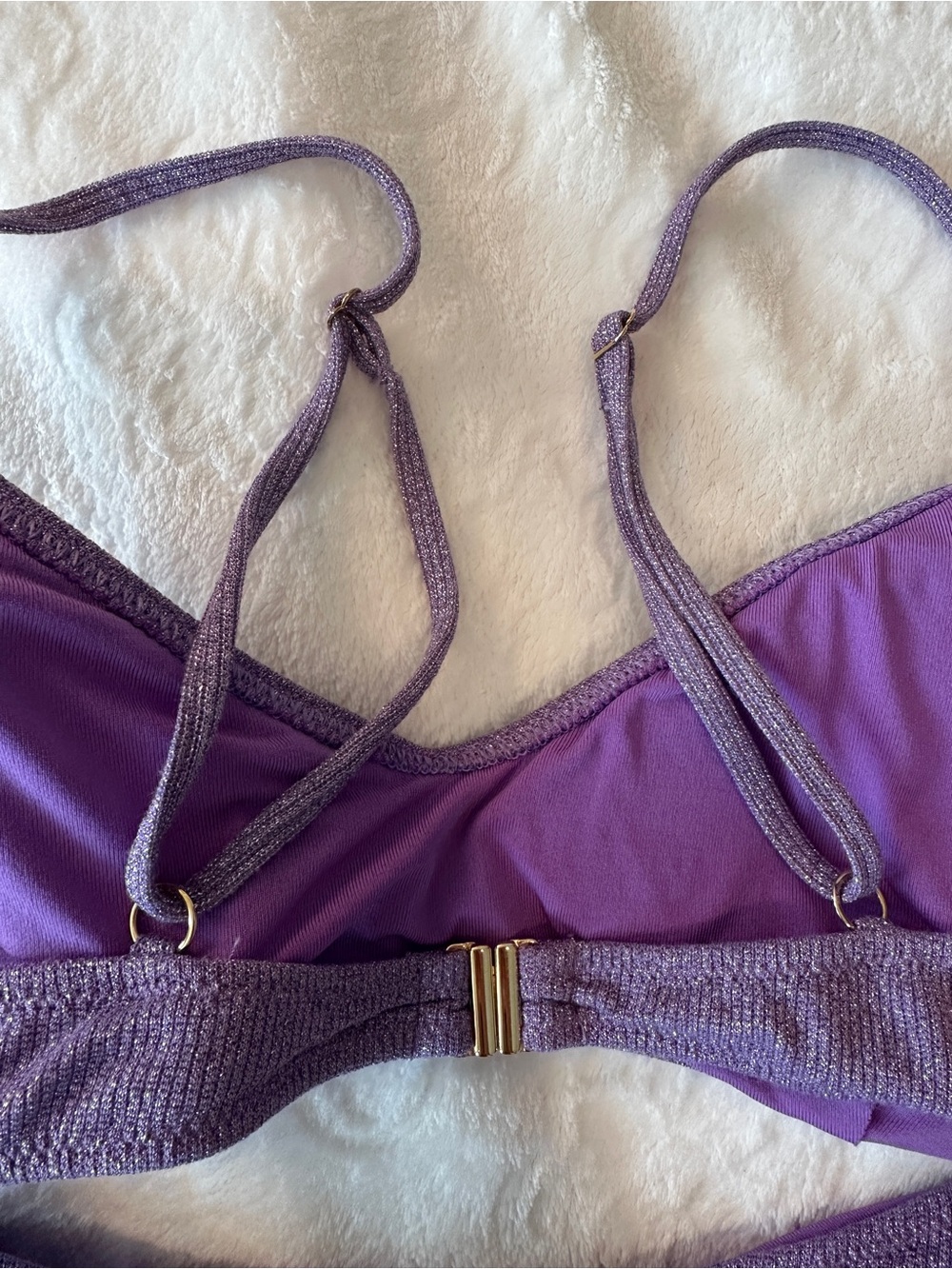 4GIVENESS Glittery Purple Bikini Set Size M - Picture 3 of 6